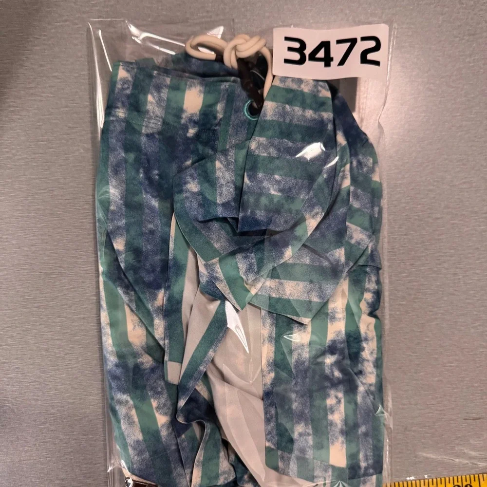 Lululemon Mens Current State Board Shorts‎ Blue Teal Striped Tie Dye Size 36